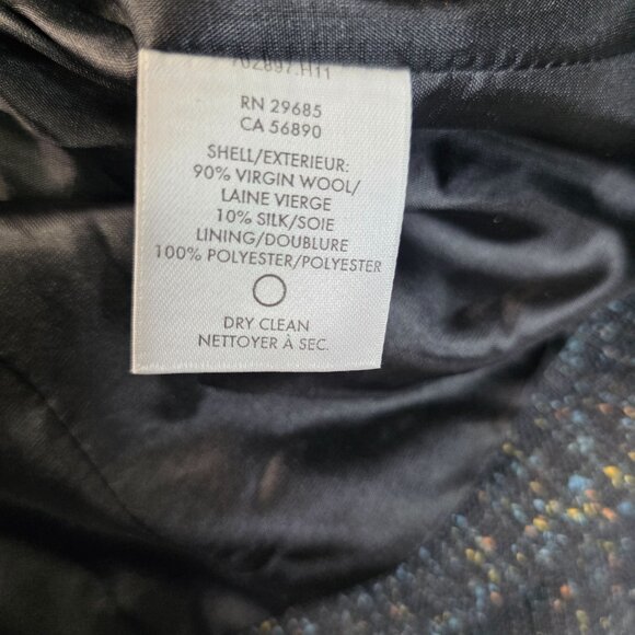 Pendleton Wool Silk Size 10 Jacket Double-Breasted Navy Speckled Tweed Deadstock - Picture 8 of 10